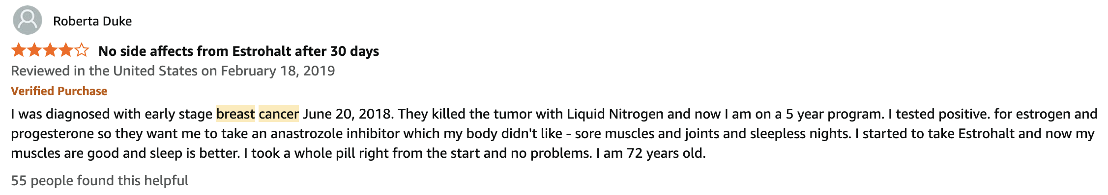 estrohalt for breast cancer